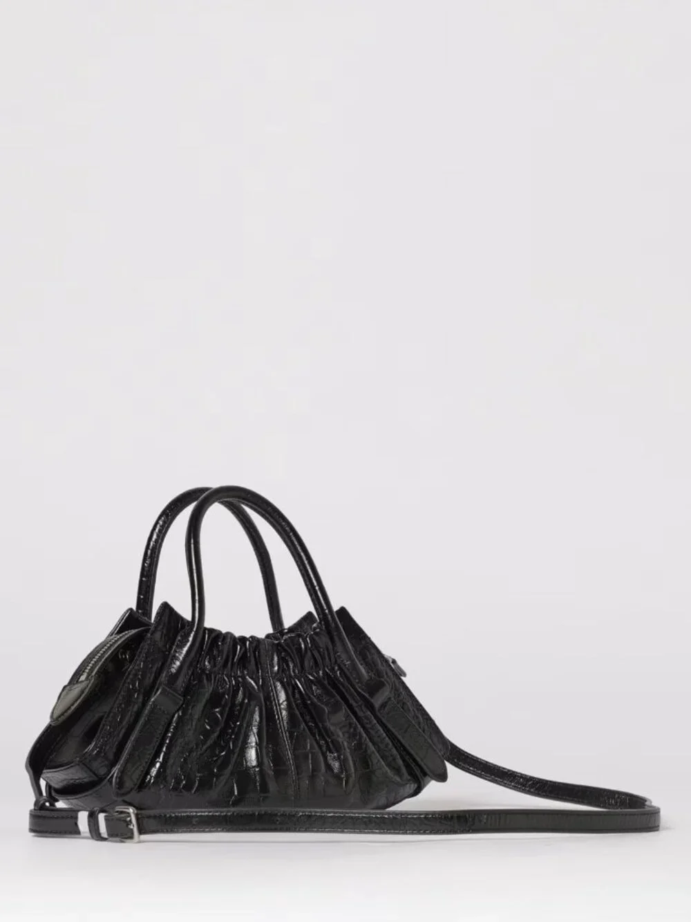 Marc Jacobs The Croc Cristina Small Leather Satchel - Black